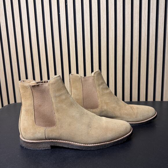 COACH SUEDE CHELSEA BOOTS IN PEANUT SIZE 44.5 - excellent used condition - Picture 1 of 9